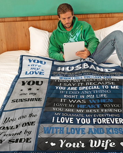 Special Gift For Your Husband Blanket - From Wife (SKU-CHAU-B17) FULL