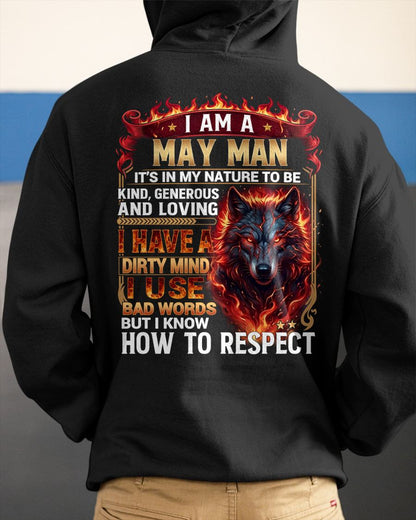 MAY - DIRTY MIND BUT KNOW HOW TO RESPECT - PREMIUM DTG PRINT - BIRTHDAY T-SHIRT FOR MEN - CCDI05 (SKU2604-51-05)