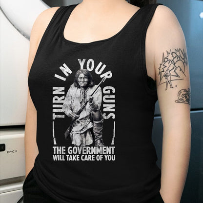 Native American T-Shirts, Vintage Native American Unisex T-Shirt/Hoodie/Sweatshirt HLT00 - Native America Turn Your Guns Government Take Care Of You T-Shirt