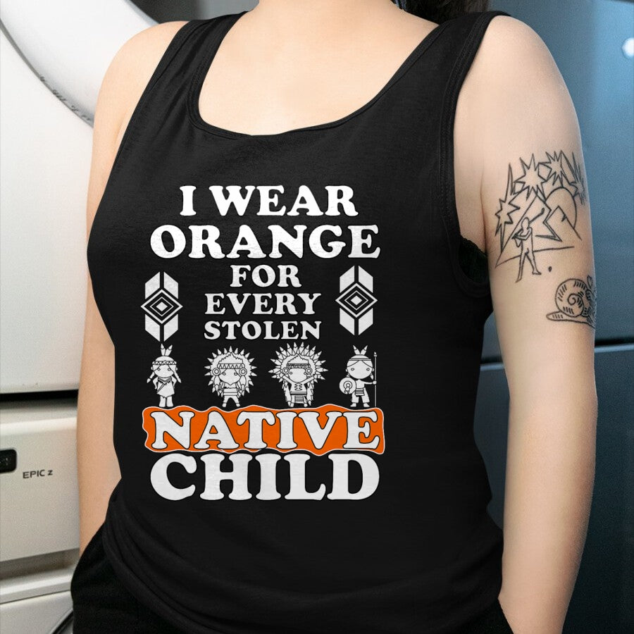 Native American T-Shirts, Vintage Native American Unisex T-Shirt/Hoodie/Sweatshirt HLT00 - I Wear Orange For Every American Native Child Indian Pride T-Shirt