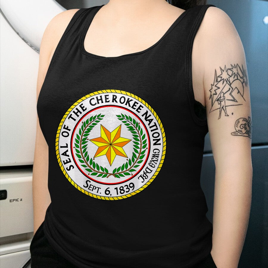 Native American T-Shirts, Vintage Native American Unisex T-Shirt/Hoodie/Sweatshirt HLT00 - Double Sided Seal of the Cherokee Nation Native American T-Shirt