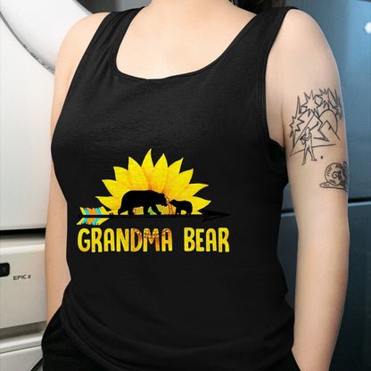 Native American T-Shirts, Vintage Native American Unisex T-Shirt/Hoodie/Sweatshirt HLT00 - Grandma Bear Sunflower Native American T-Shirt (1)