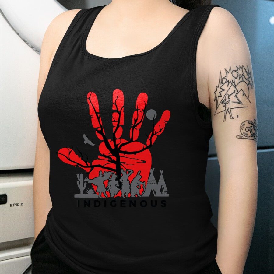 Native American T-Shirts, Vintage Native American Unisex T-Shirt/Hoodie/Sweatshirt HLT00 - Native American Indigenous Red Hand Indian Blood Themed T-Shirt (23)