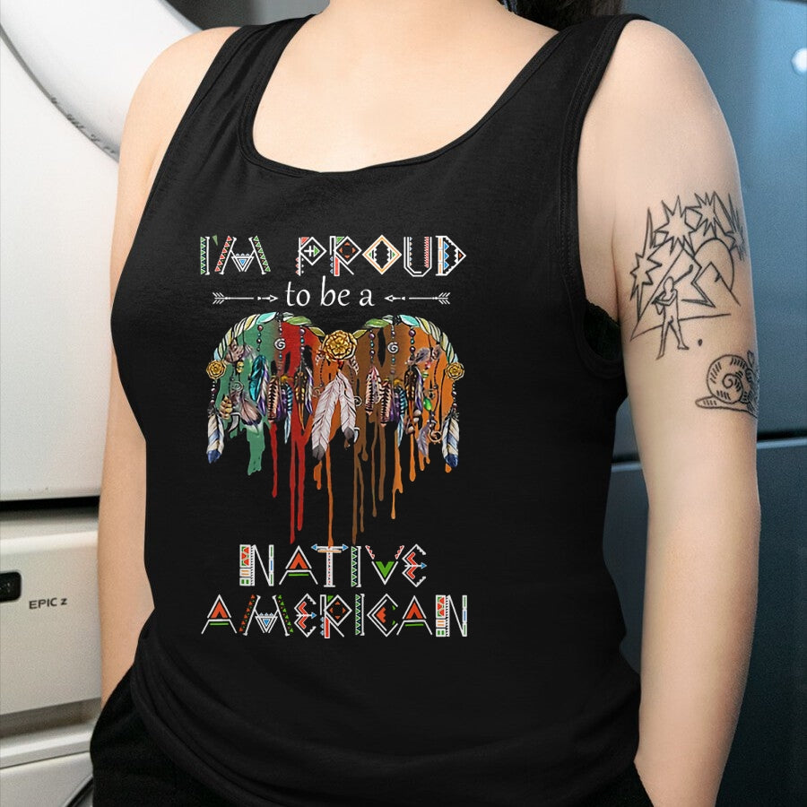 Native American T-Shirts, Vintage Native American Unisex T-Shirt/Hoodie/Sweatshirt HLT00 - I'm Proud To Be A Native American Classic T-Shirt T-Shirt (1)