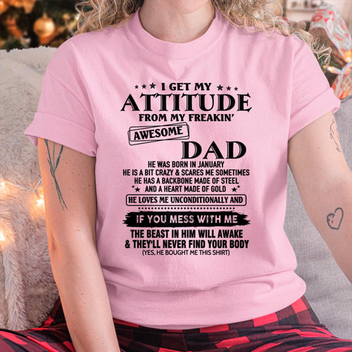January - Attitude - Awesome Dad - Perfect gift for your daughter - ccdi01 FROM MAN (SKU-TDADC-01)