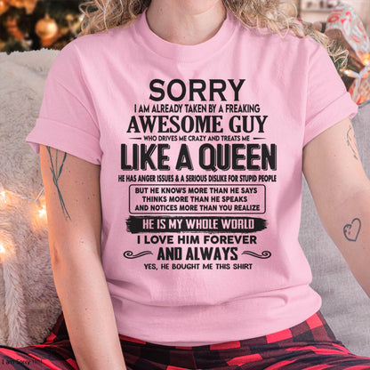 Sorry I am already taken by a freaking awesome guy - Gift for Wife From Husband - CCDI00 (SKU08-25-00)