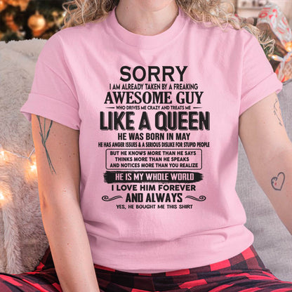 May - Sorry I am already taken by a freaking awesome guy - Gift for Wife From Husband - CCDI05 (SKU08-25-05)