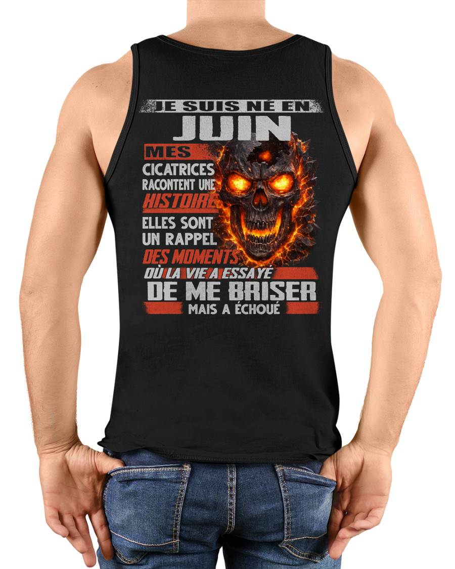 Je Suis Né en Juin – Mes Cicatrices Racontent Une Histoire | T-Shirt Homme Fort - male fr06 / CCDI06 (SKU26T-01175-06)