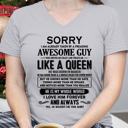 March - Sorry I am already taken by a freaking awesome guy - Gift for Wife From Husband - CCDI03 (SKU-SRG-03)