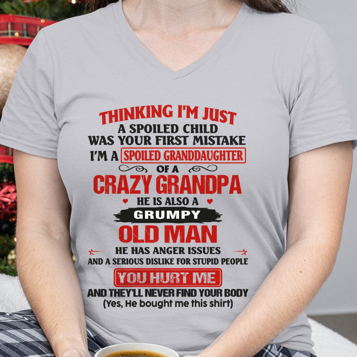 Spoiled Granddaughter of a Crazy Grandpa Shirt – Birthday Gift from Grandpa / Man - ccdi00 (SKU12-200-00)
